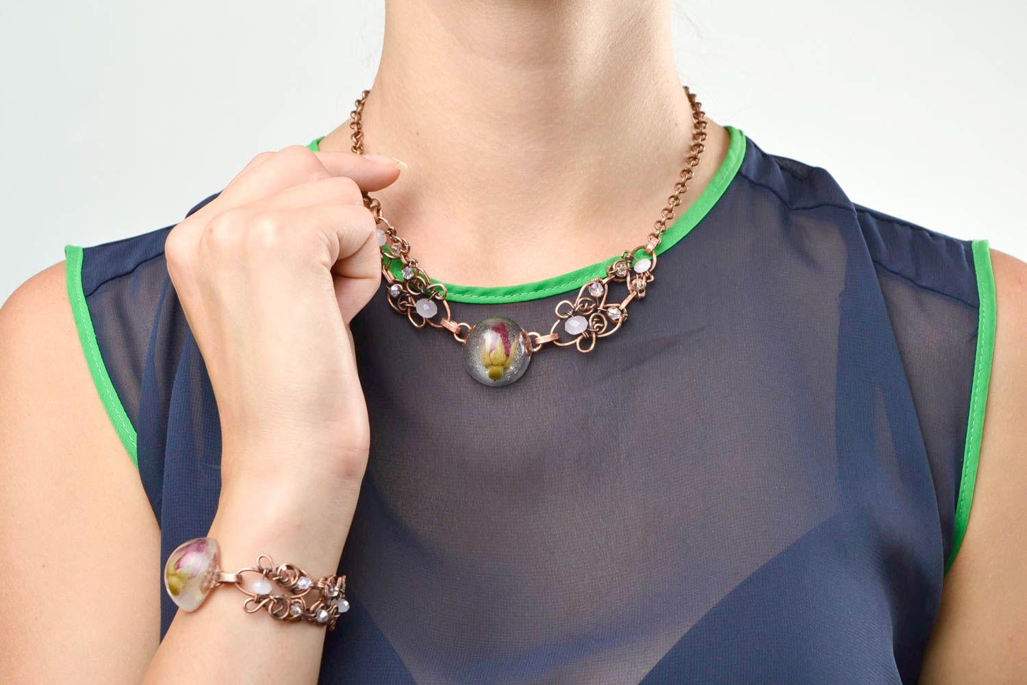 Handmade jewelry set wrist bracelet fashion necklace designer accessories photo 2