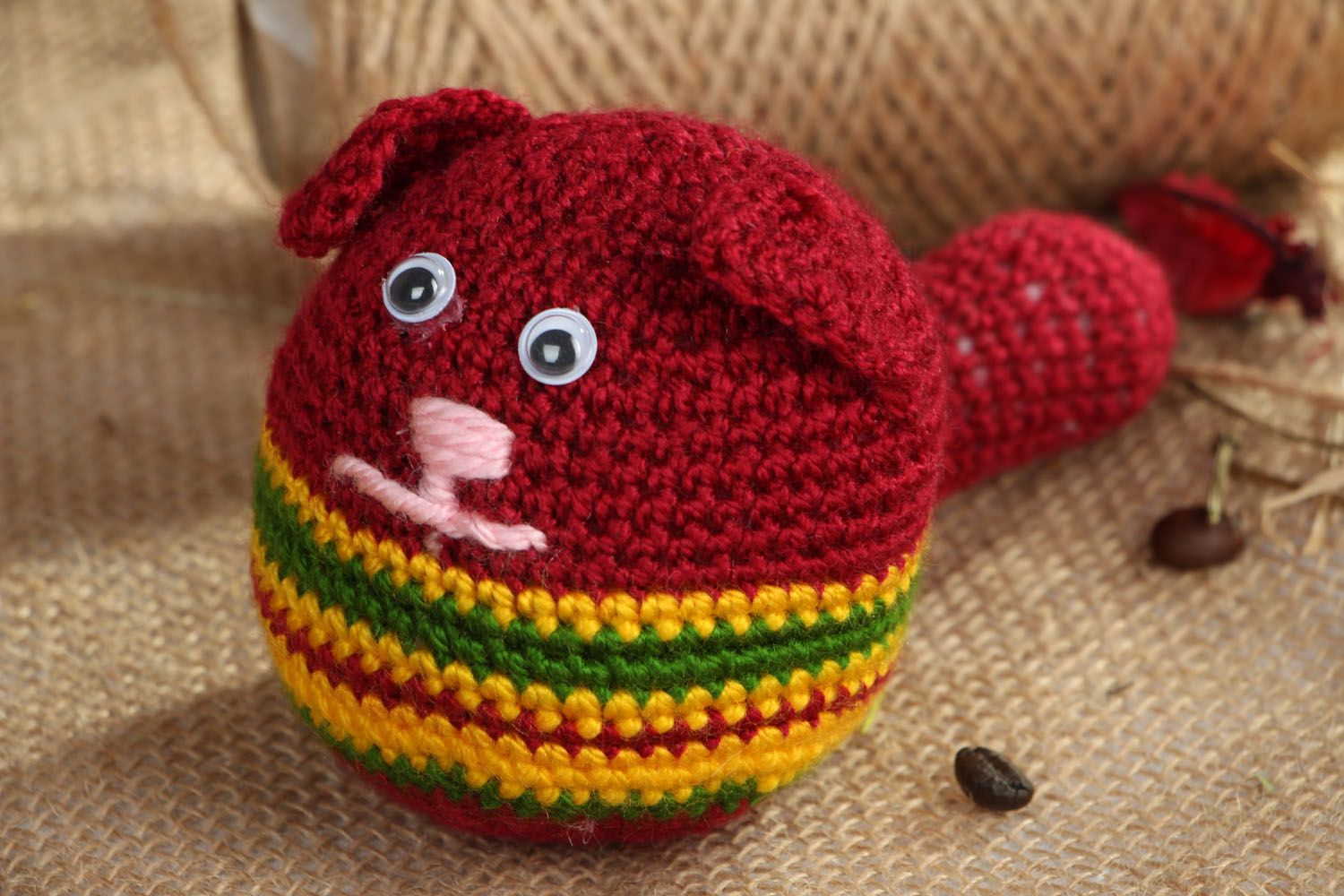 Handmade crochet toy cat photo 5