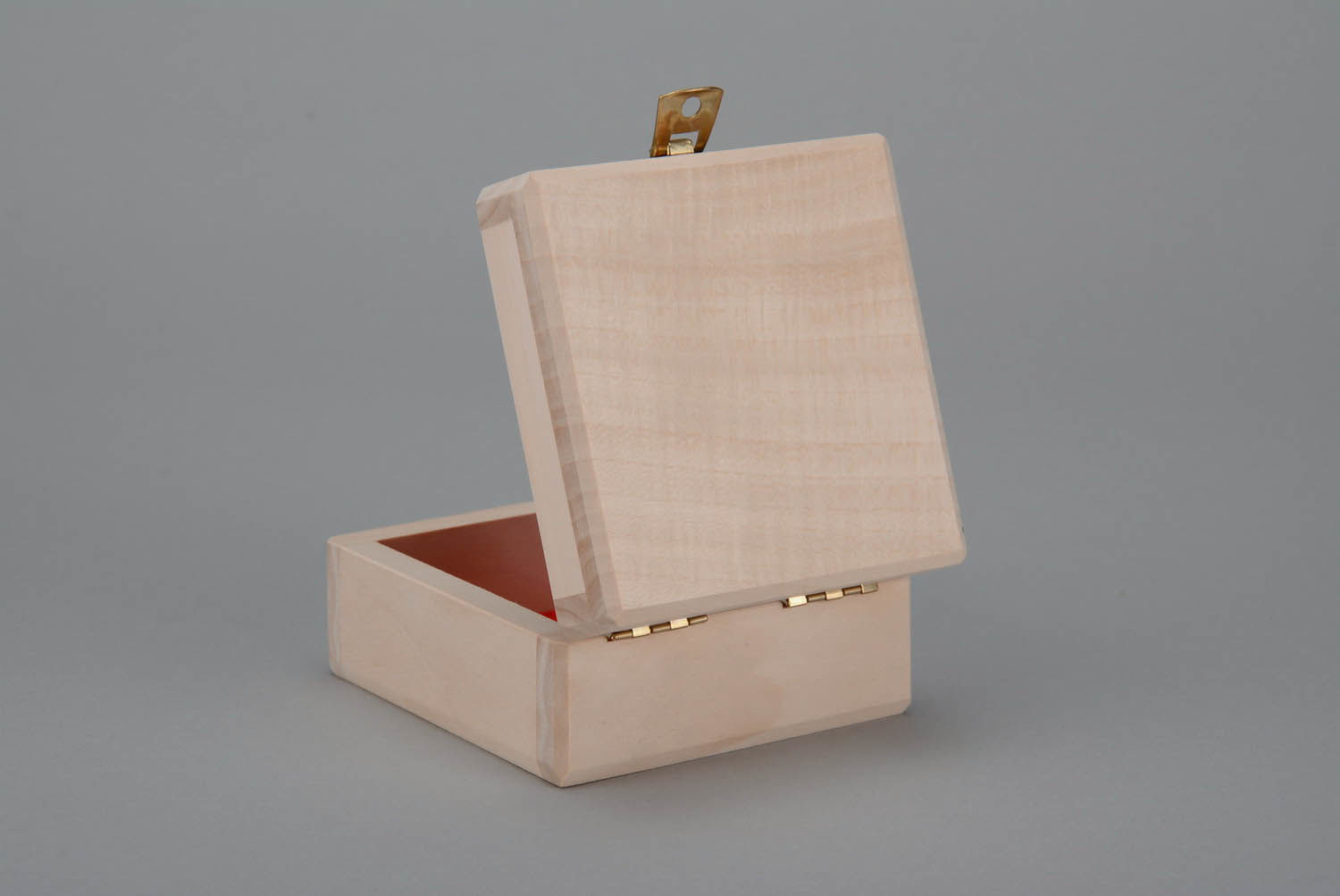 Wooden blank box trimmed with velvet inside photo 4