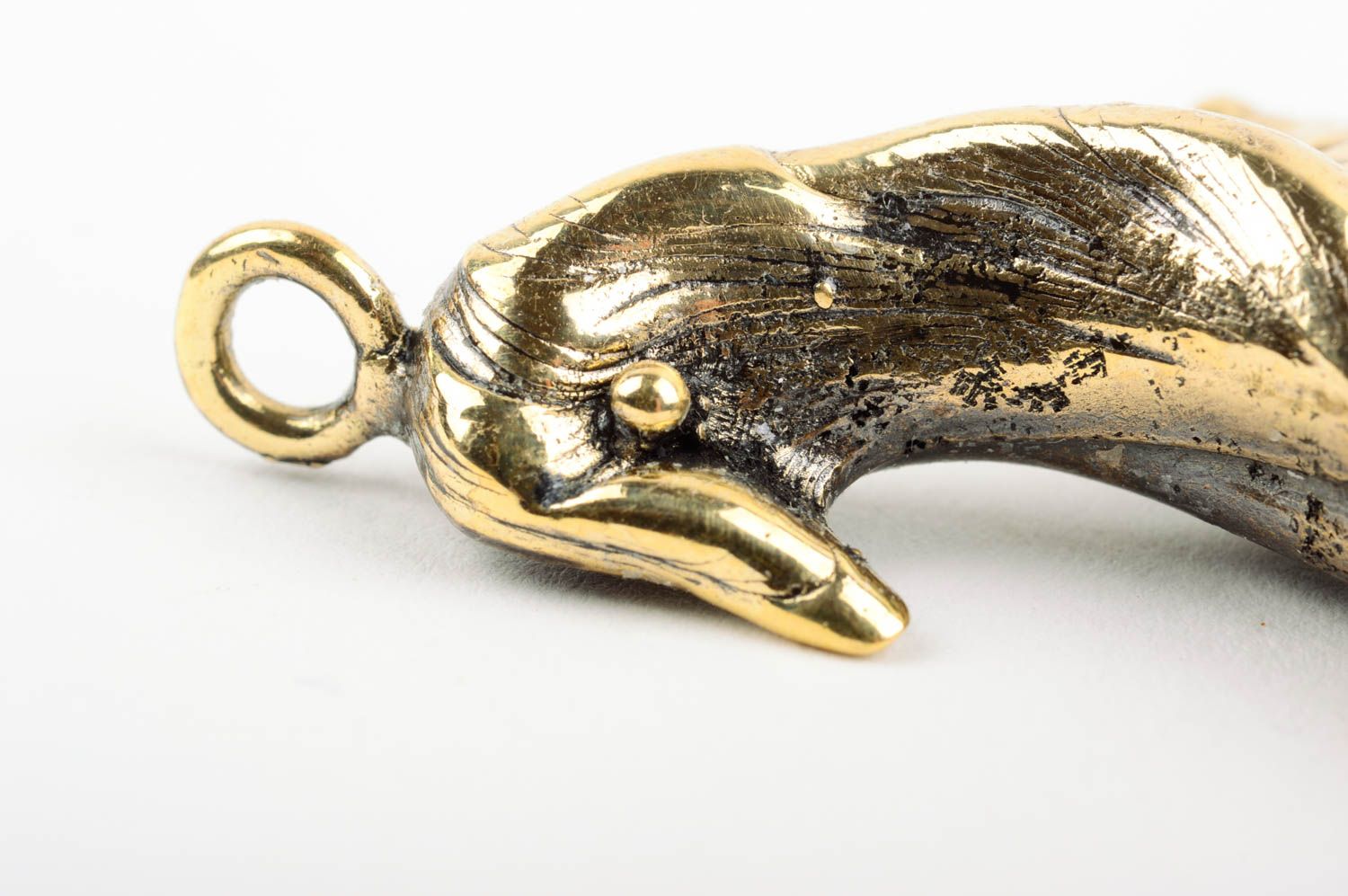 Handmade unusual pendant massive accessories made of brass designer jewelry photo 5