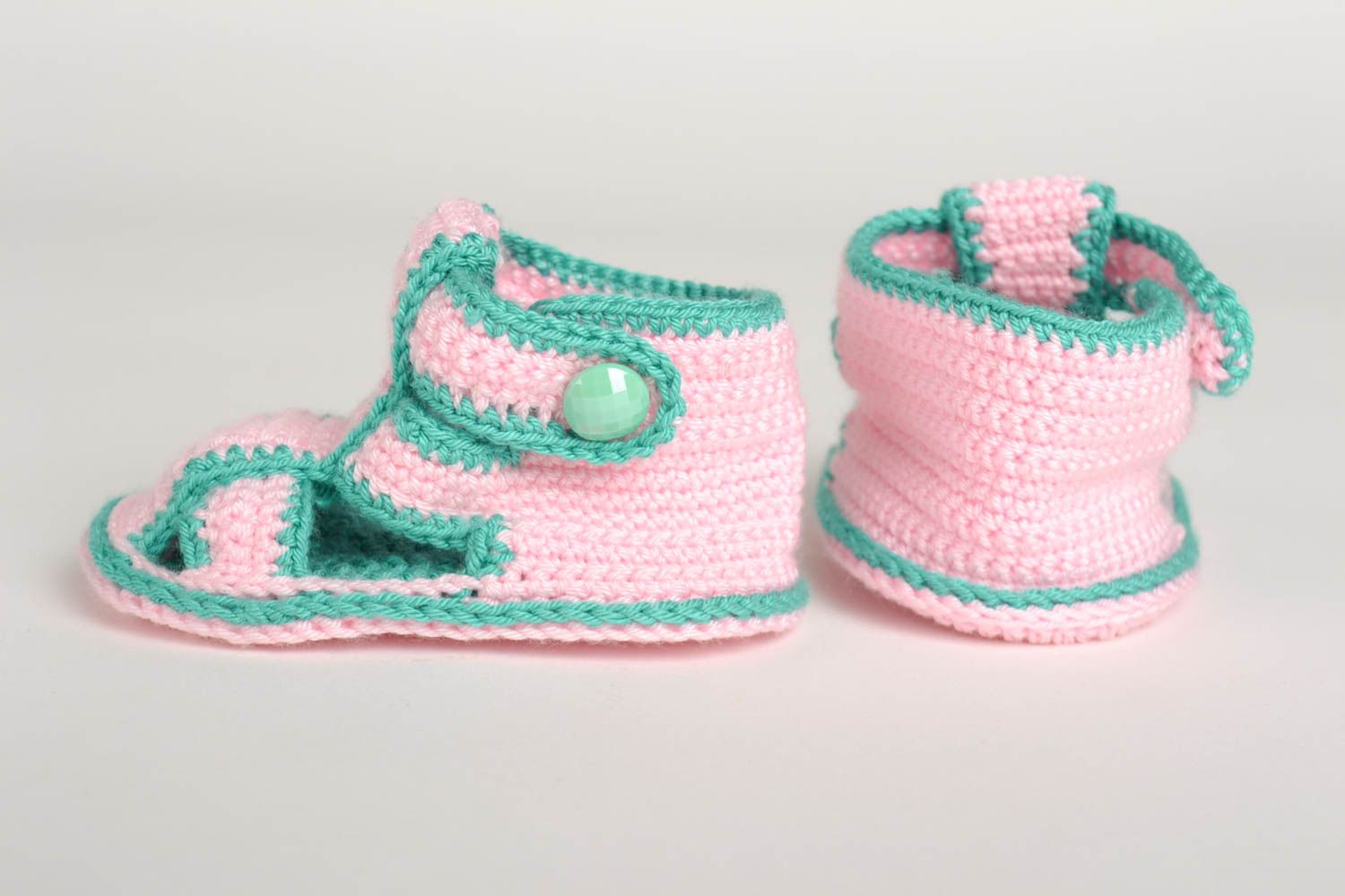 Handgefertigte Schuhe Baby Sandalen gehäkelte Babyschuhe Geschenk für Kleinkind foto 1