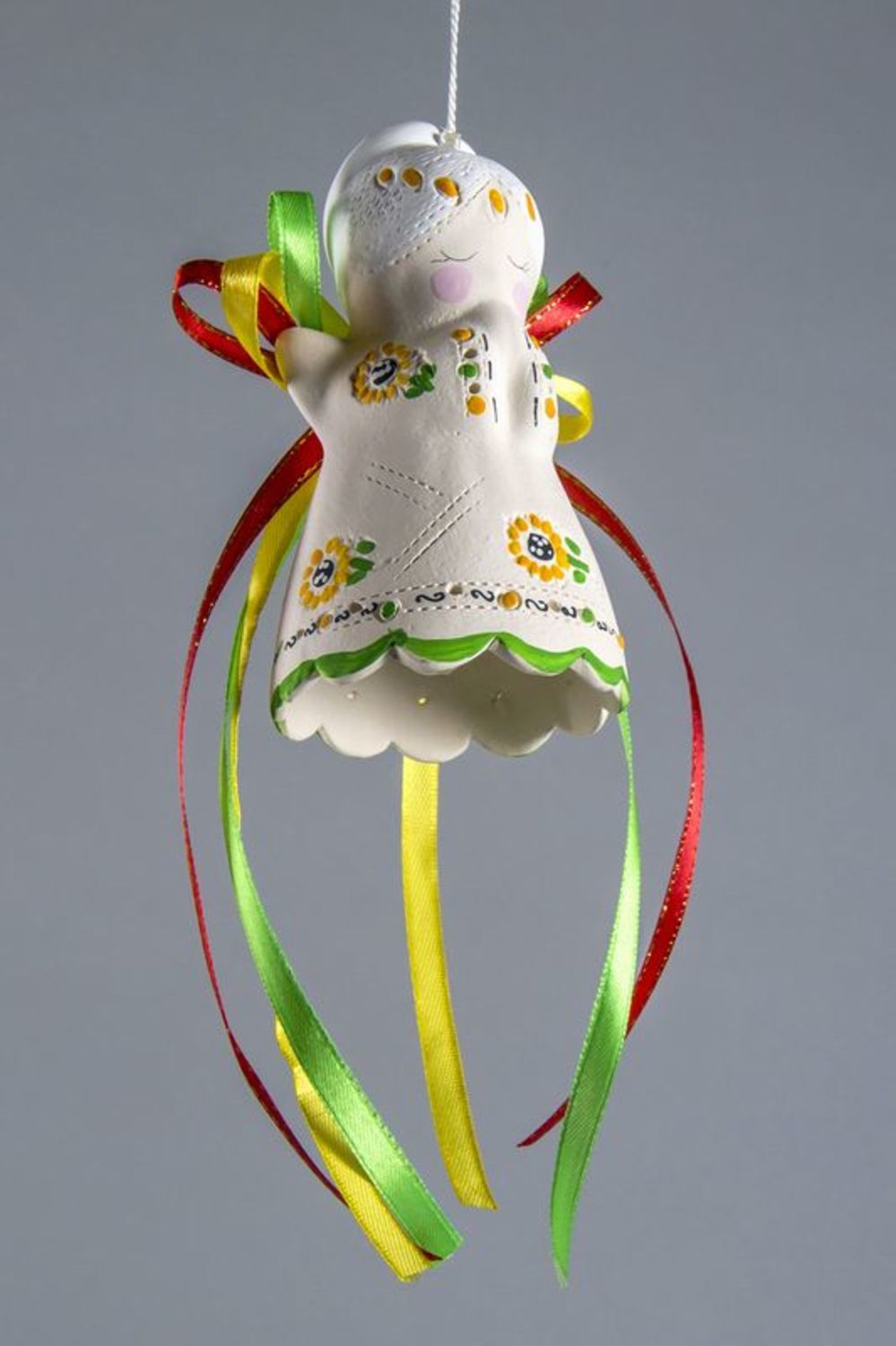 Campanello in ceramica fatto a mano campanella vivida decorazioni di casa foto 4