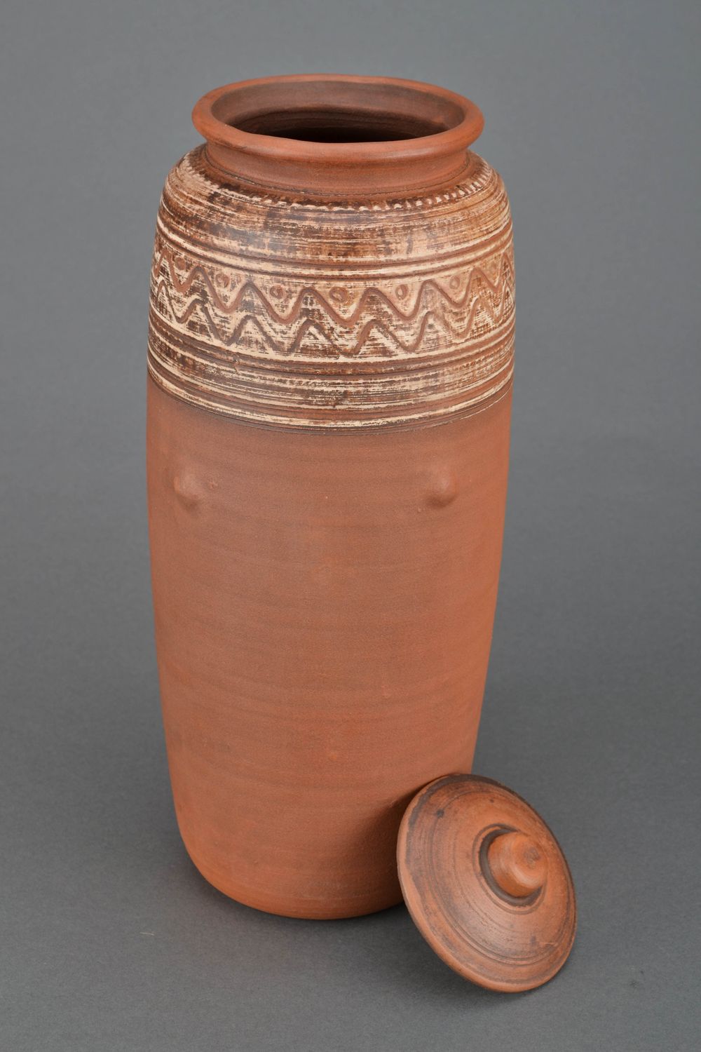 Handmade ceramic pot with ornament 5 l photo 4