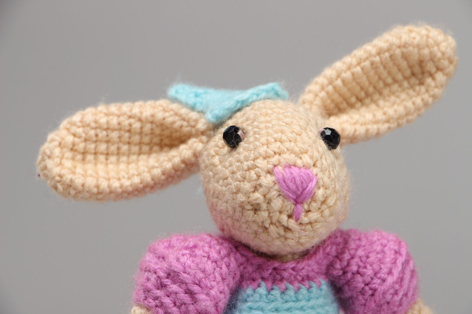 Soft crochet toy hare photo 2