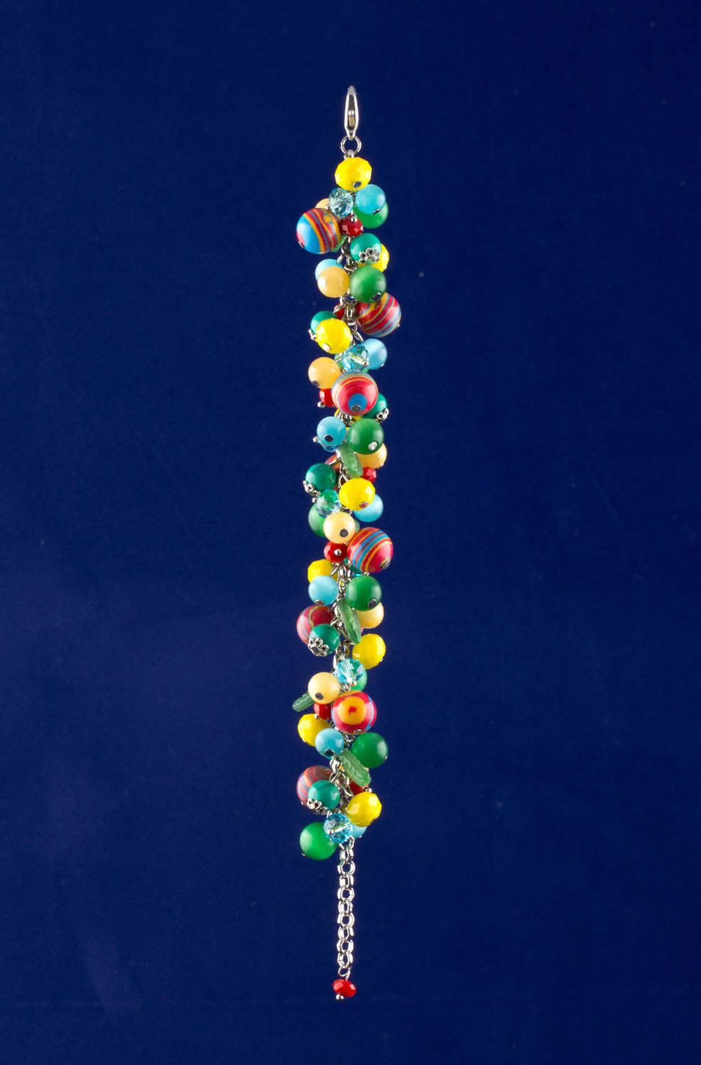 Браслет ручной работы женское украшение браслет из агата разноцветный яркий фото 3
