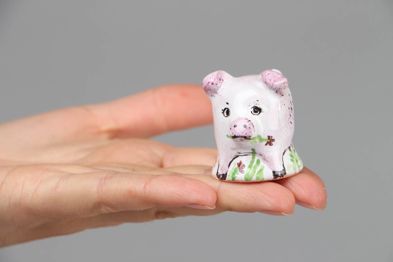 Petite figurine cochon faite main photo 4