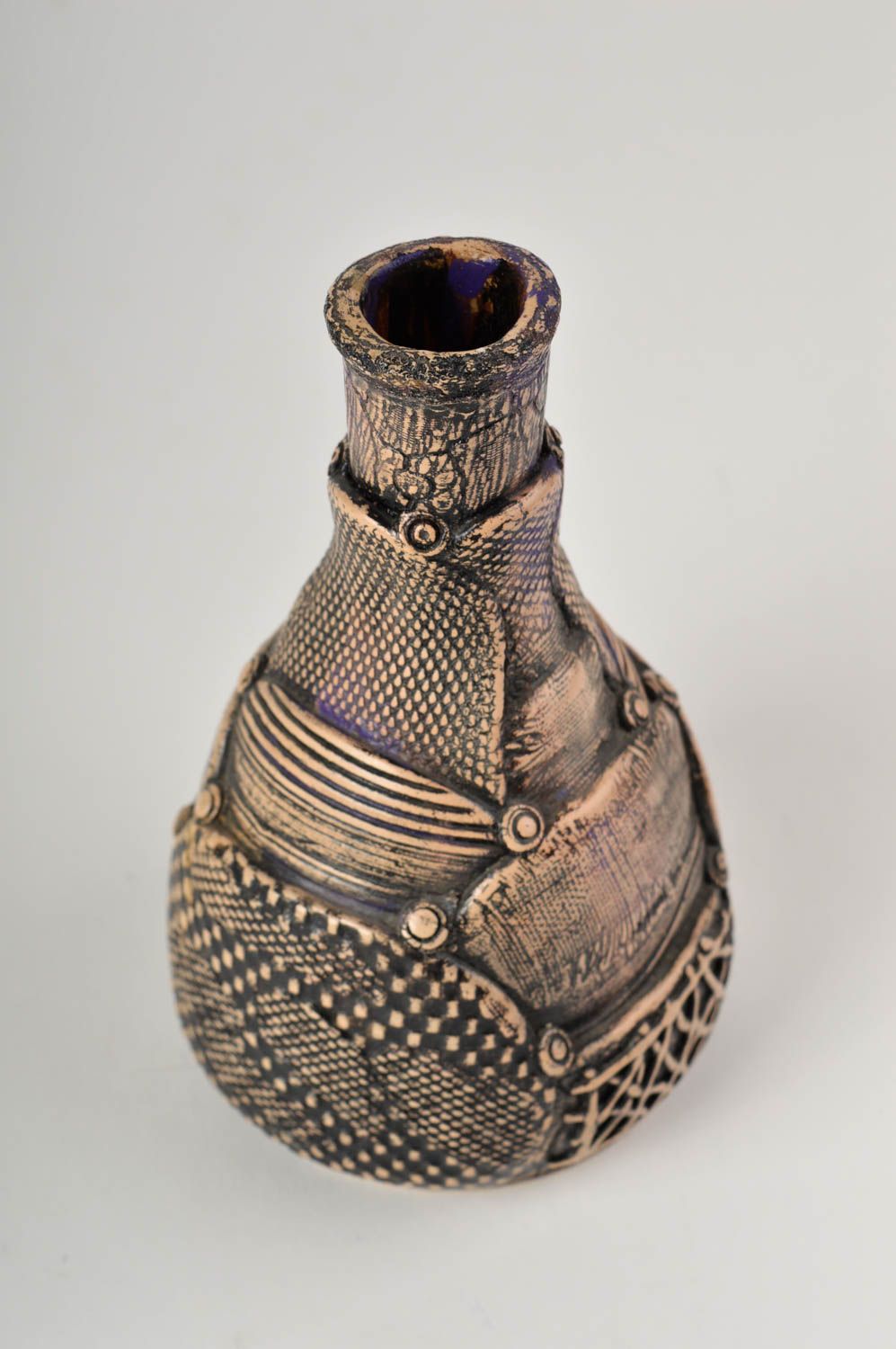 Vase argile Déco maison fait main de tons marron Cadeau original design photo 4