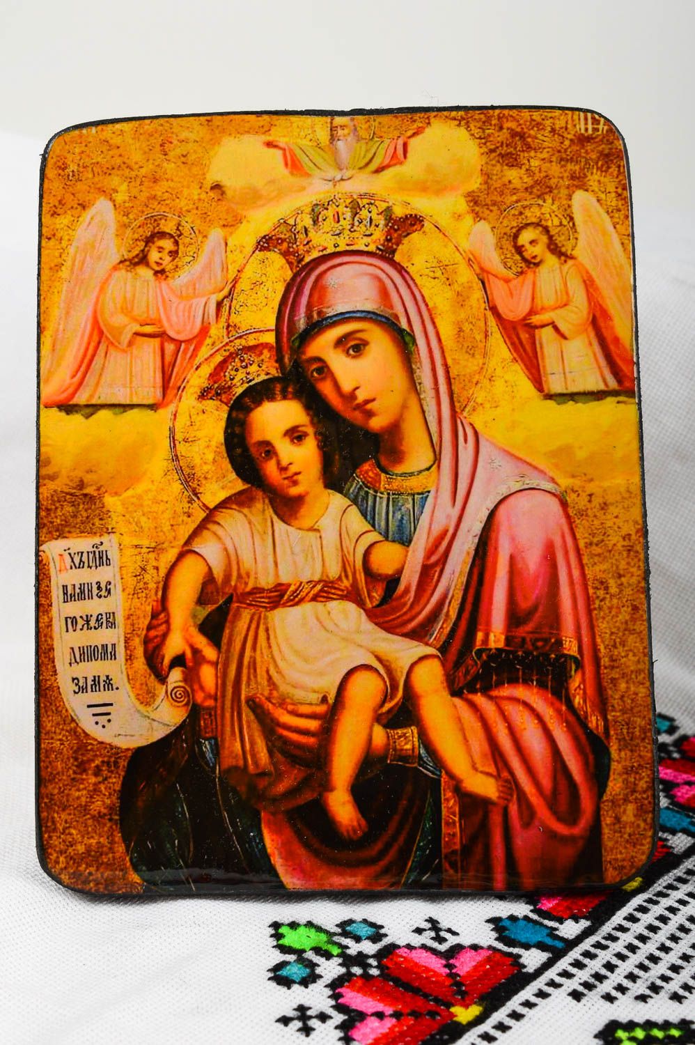 Икона ручной работы икона Богоматери Достойно есть православная икона красивая фото 1