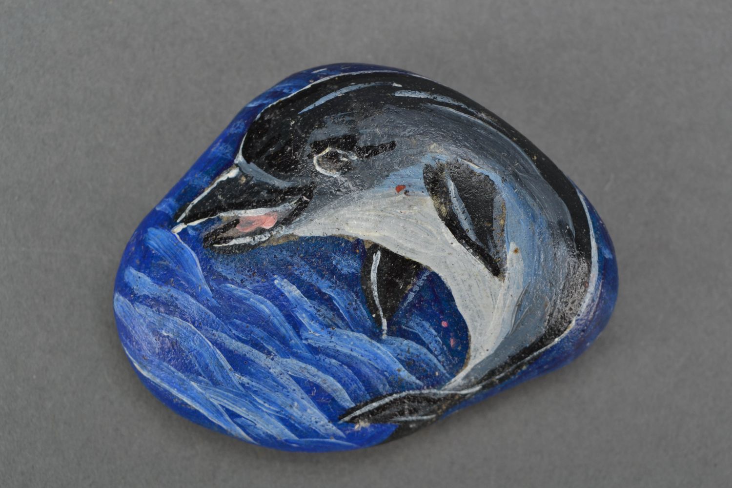 Handmade sea stone for decor Dolphin photo 1