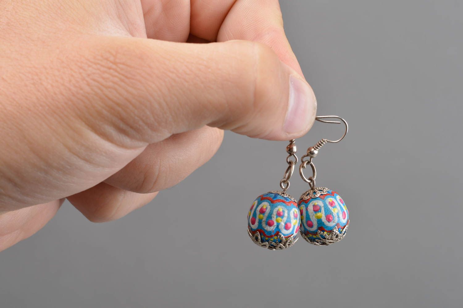 Handmade jewelry wooden earrings ball earrings designer accessories gift for her photo 4