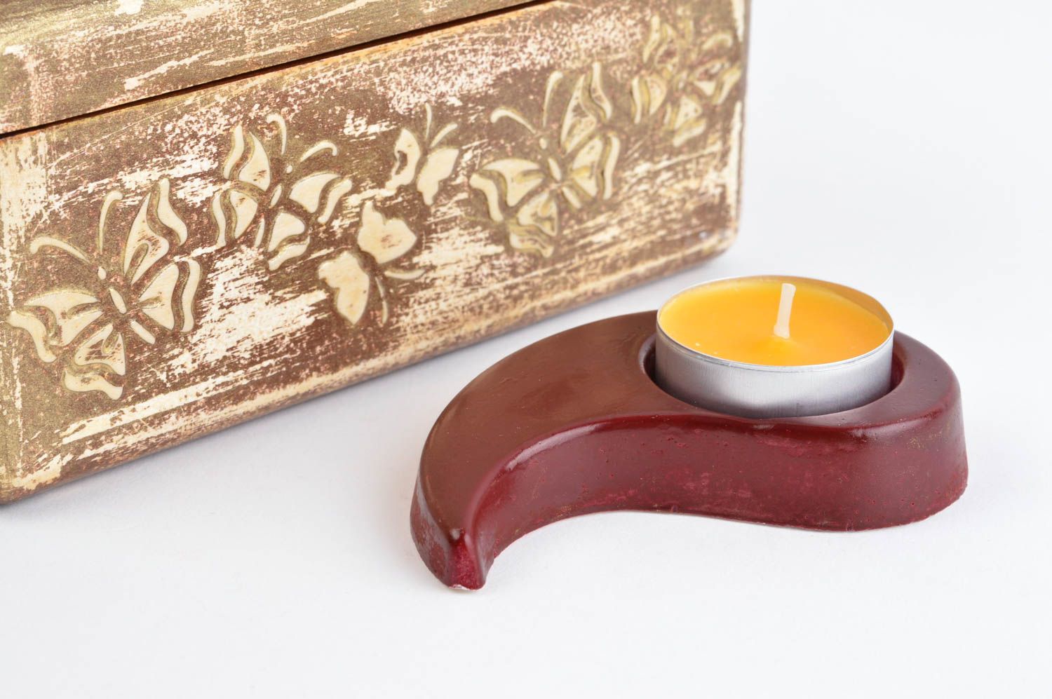 Handmade Deco Tisch Kerzenständer Gips Dekoration Designer Kerzenhalter stilvoll foto 1