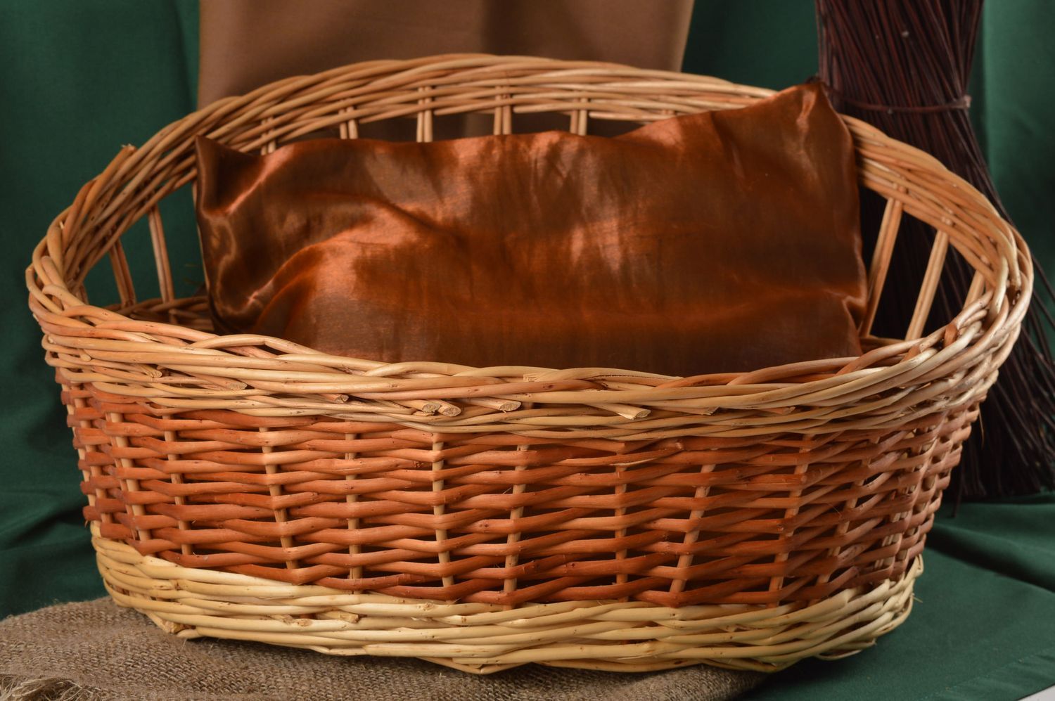 Handmade designer woven basket stylish interior element basket for animal photo 1