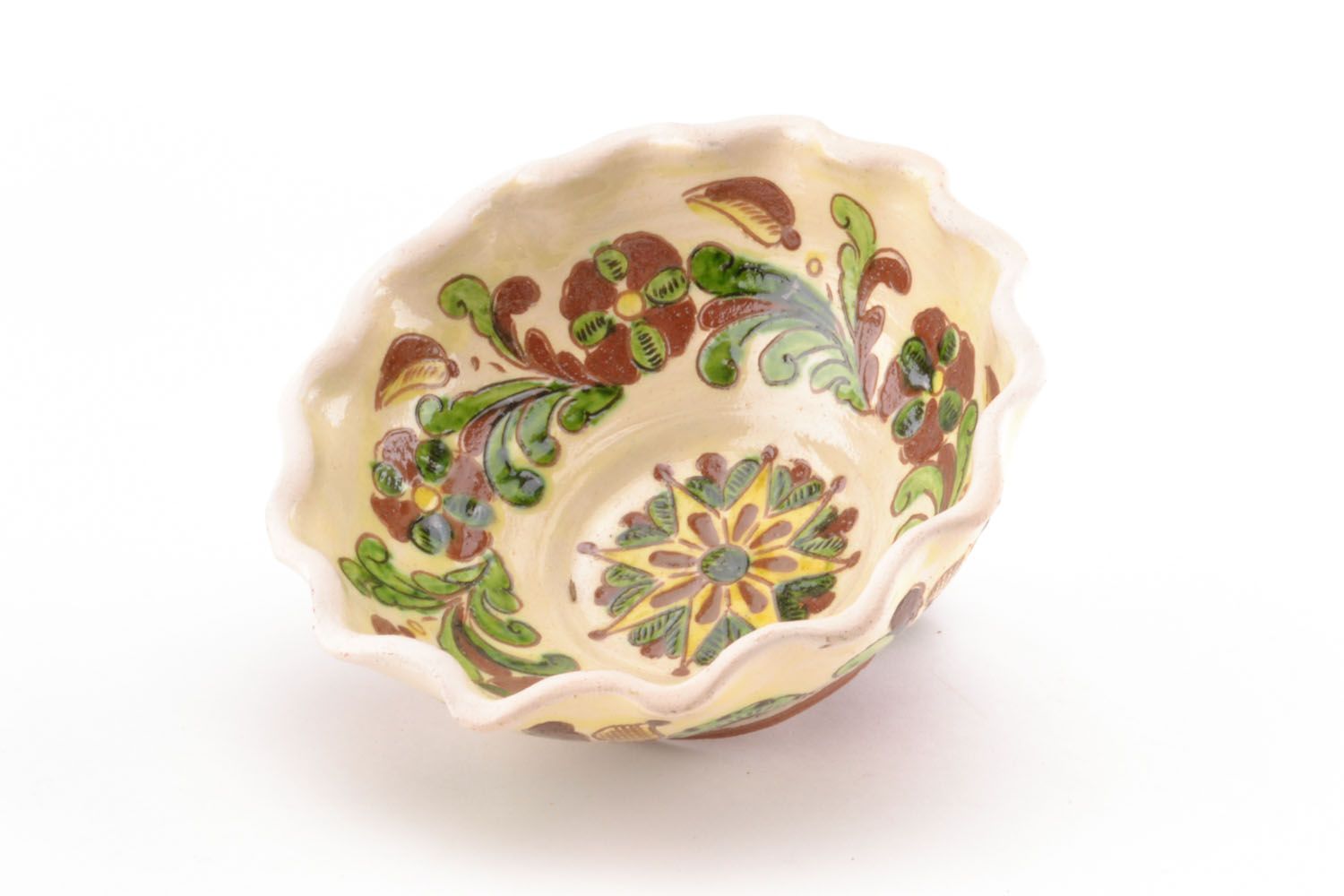 5,5 handpainted ethnic style ceramic candy bowl 0,5 lb photo 5