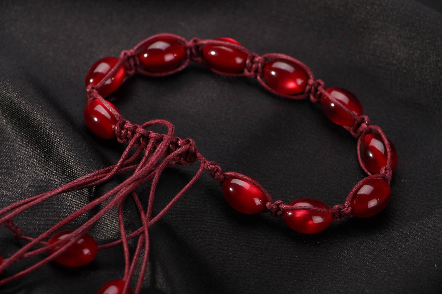 Bracelet of cherry color  photo 3