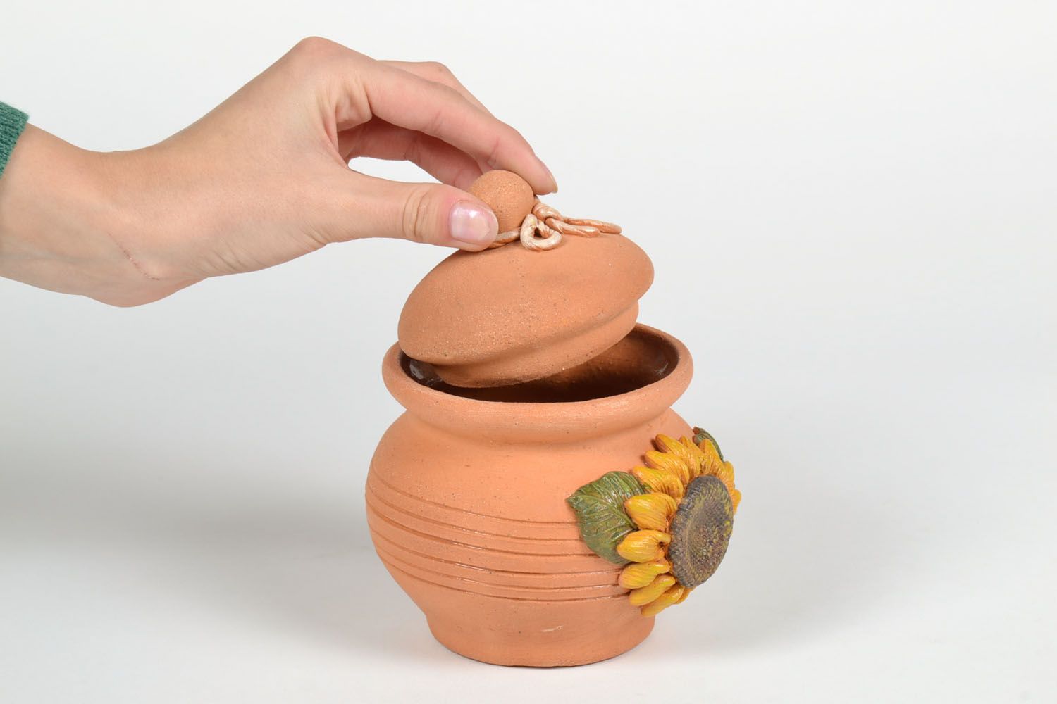 Pote de cerámica con tapa foto 5