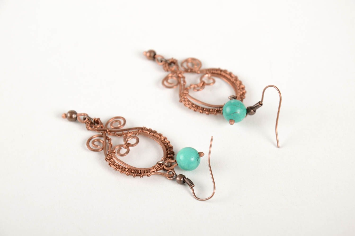 Handmade beautiful festive earrings stylish earrings with charms vintage jewelry photo 4