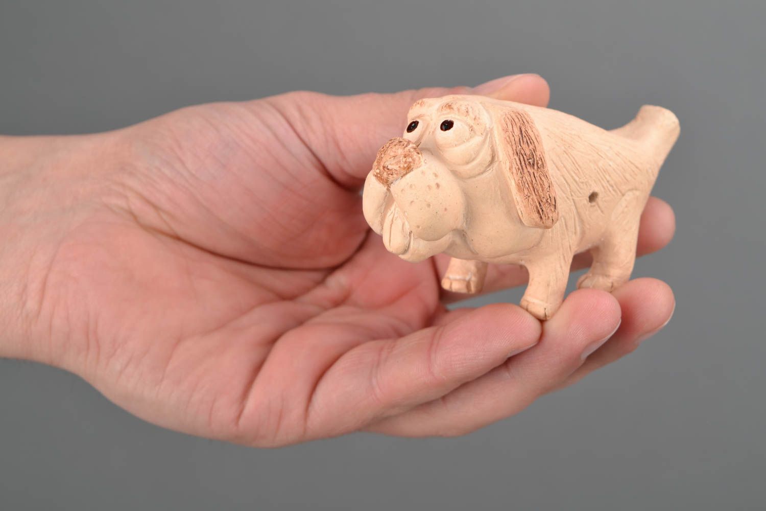 Clay penny whistle Dog photo 2
