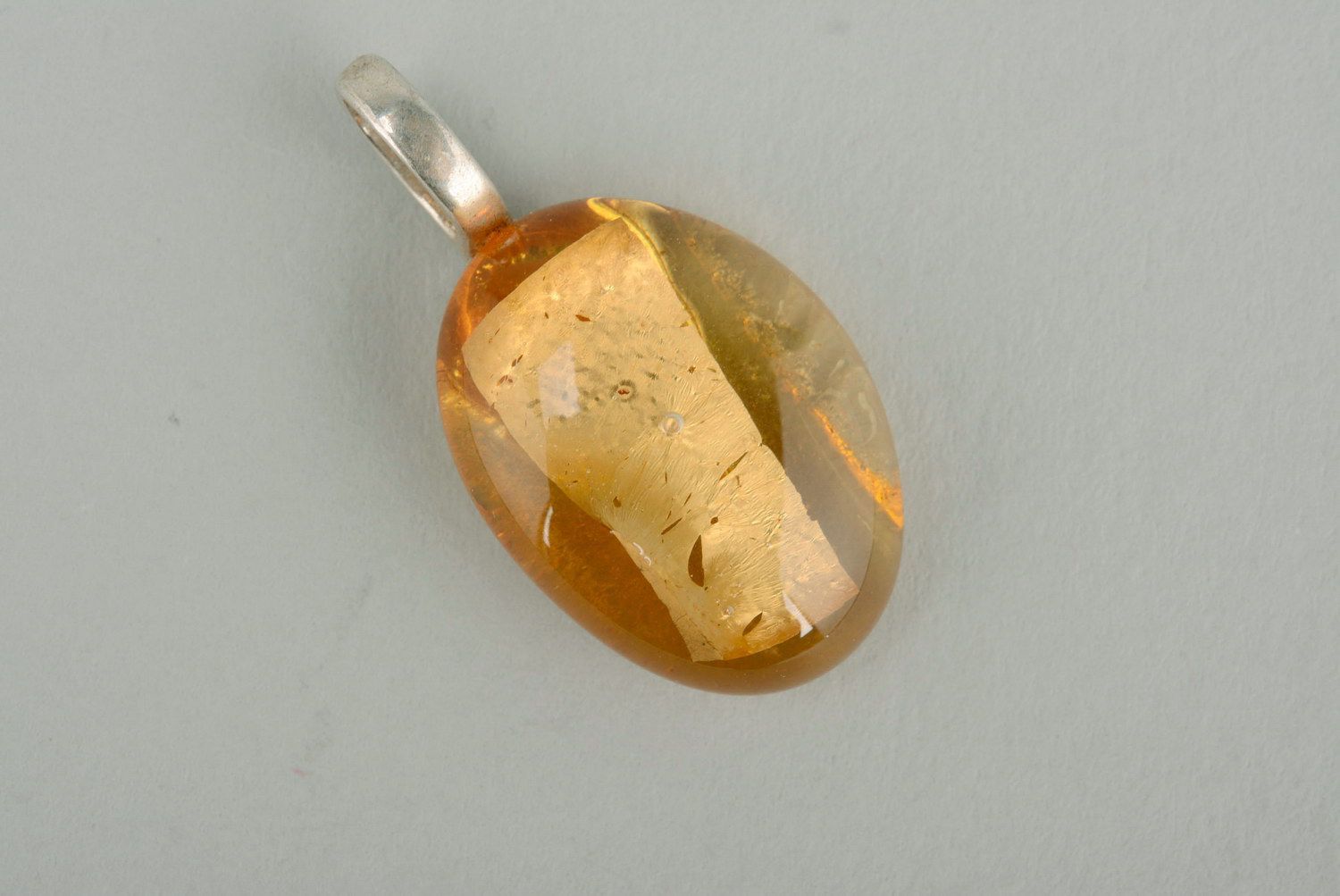 Glass pendant with gilding Amber photo 1