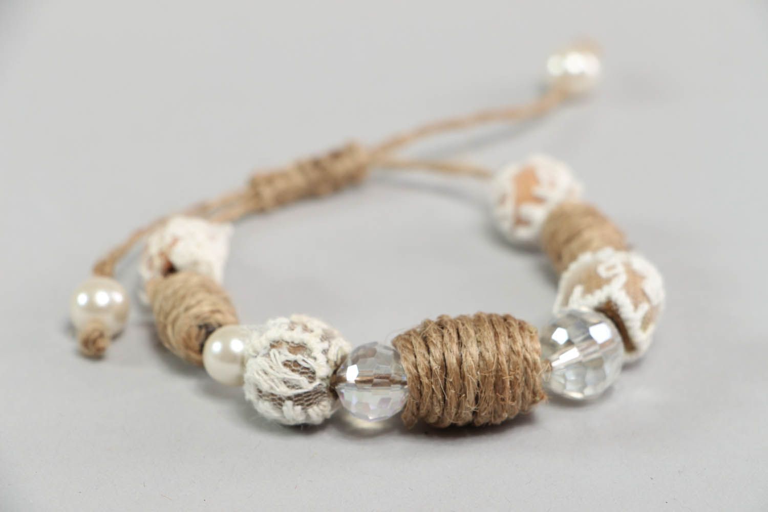 Bracelet en perles de bois fait main Bohème photo 1