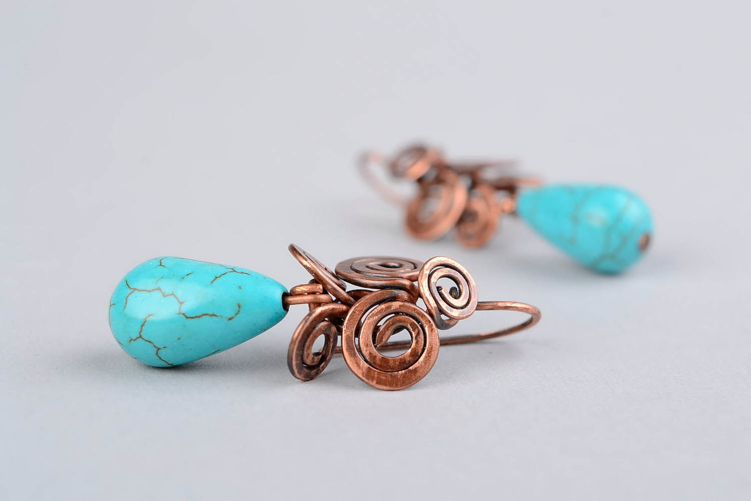 Earring made of turquoise Drop photo 5