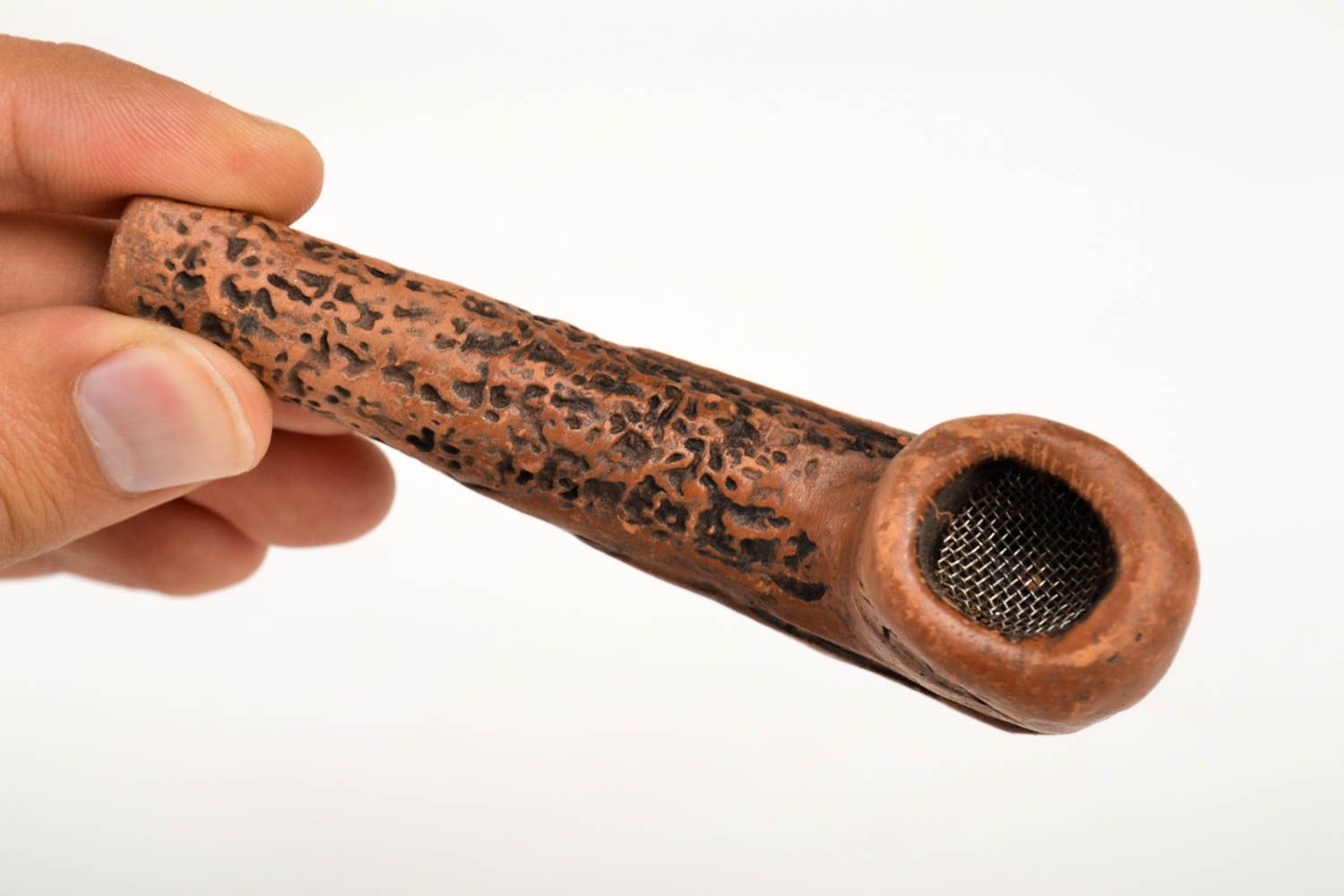 Kleine Pfeife Keramik Handarbeit Geschenk für Männer Rauch Zubehör aus Ton foto 3