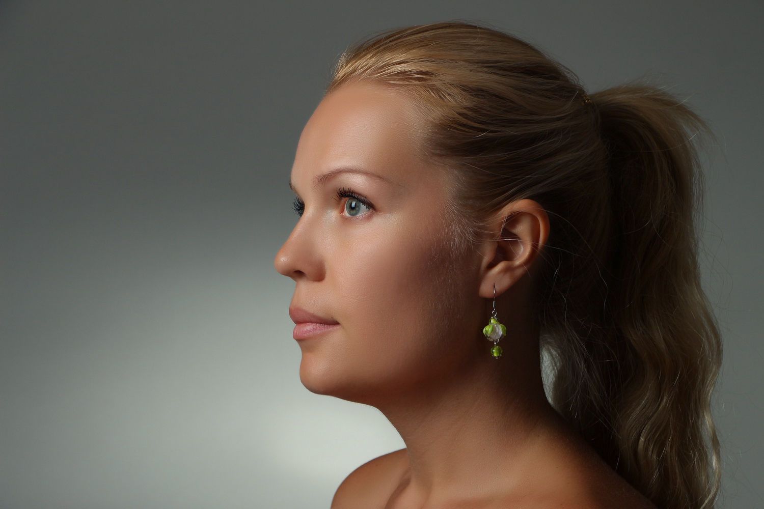 Beautiful earrings made of glass photo 4