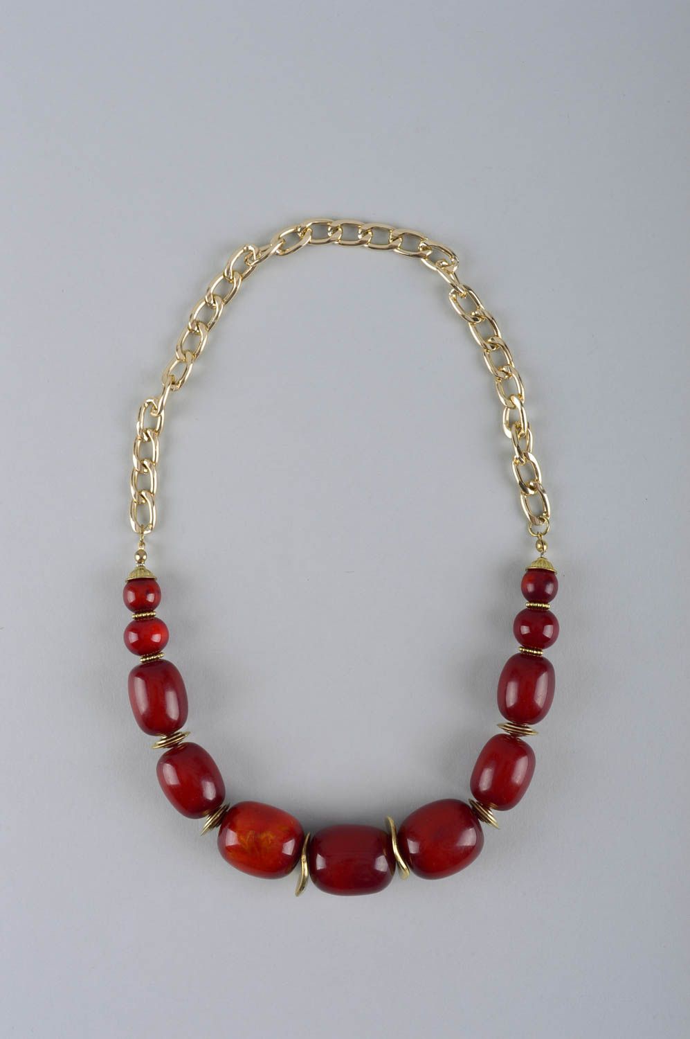 Handmade Damen Collier Frauen Accessoire Halskette für Frauen elegant weinrot foto 2