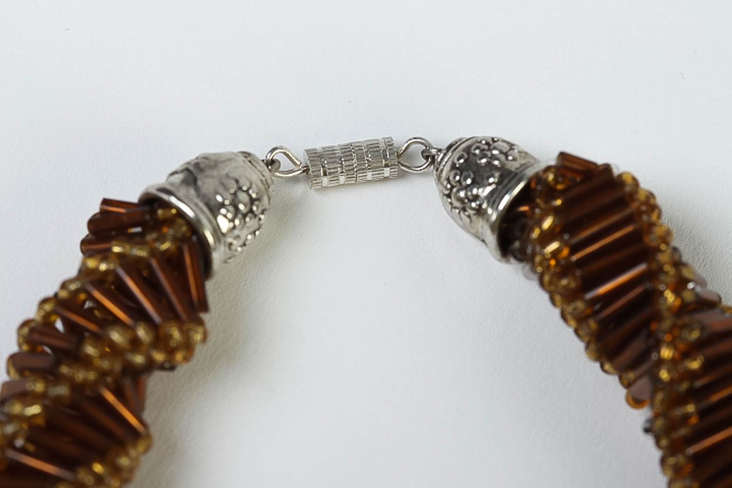 Halskette aus Rocailles handgemacht Collier aus Glasperlen Designer Schmuck foto 4