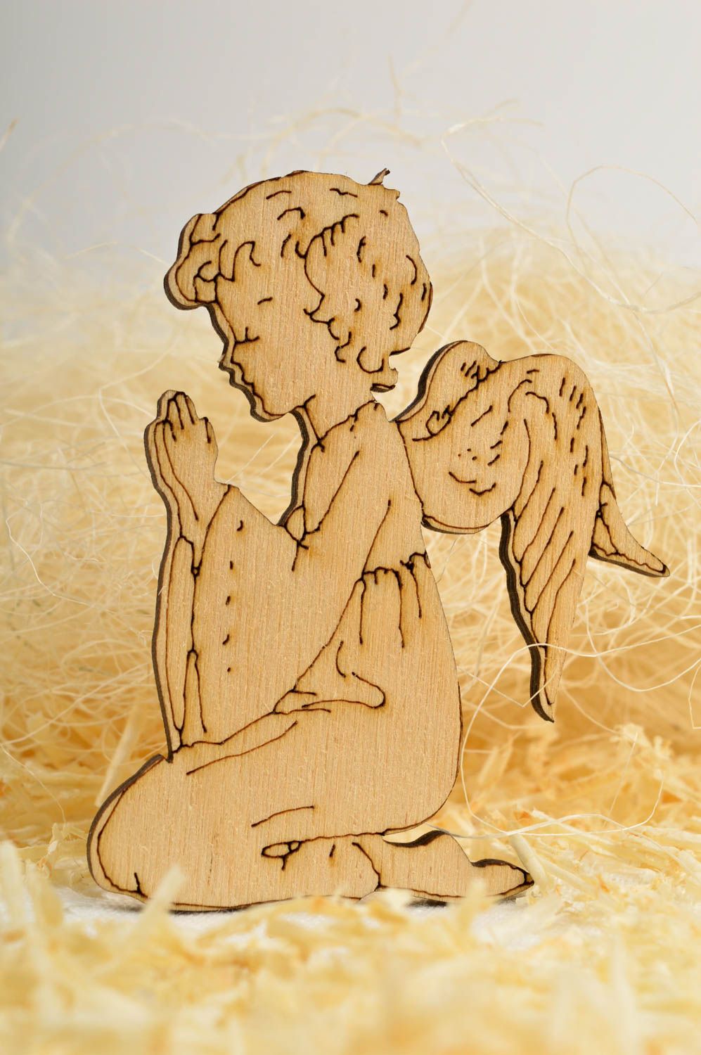 Pieza de contrachapado artesanal regalo original figura para decorar Ángel foto 1