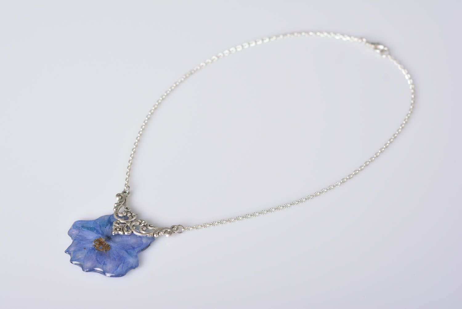 Natural flower pendant handmade chain pendant chain jewelry botanic pendant photo 3