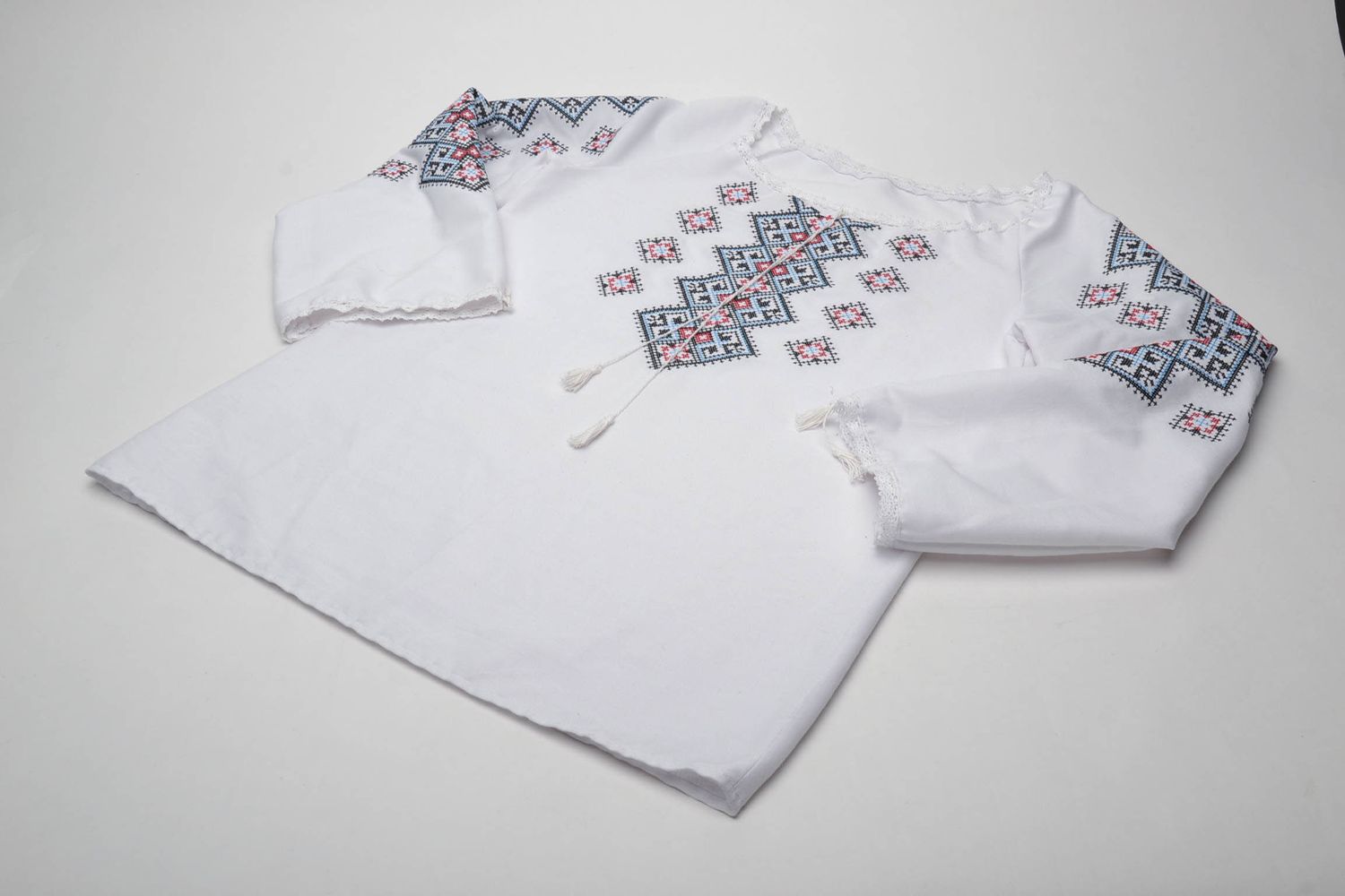 Women's cross stitched shirt photo 5