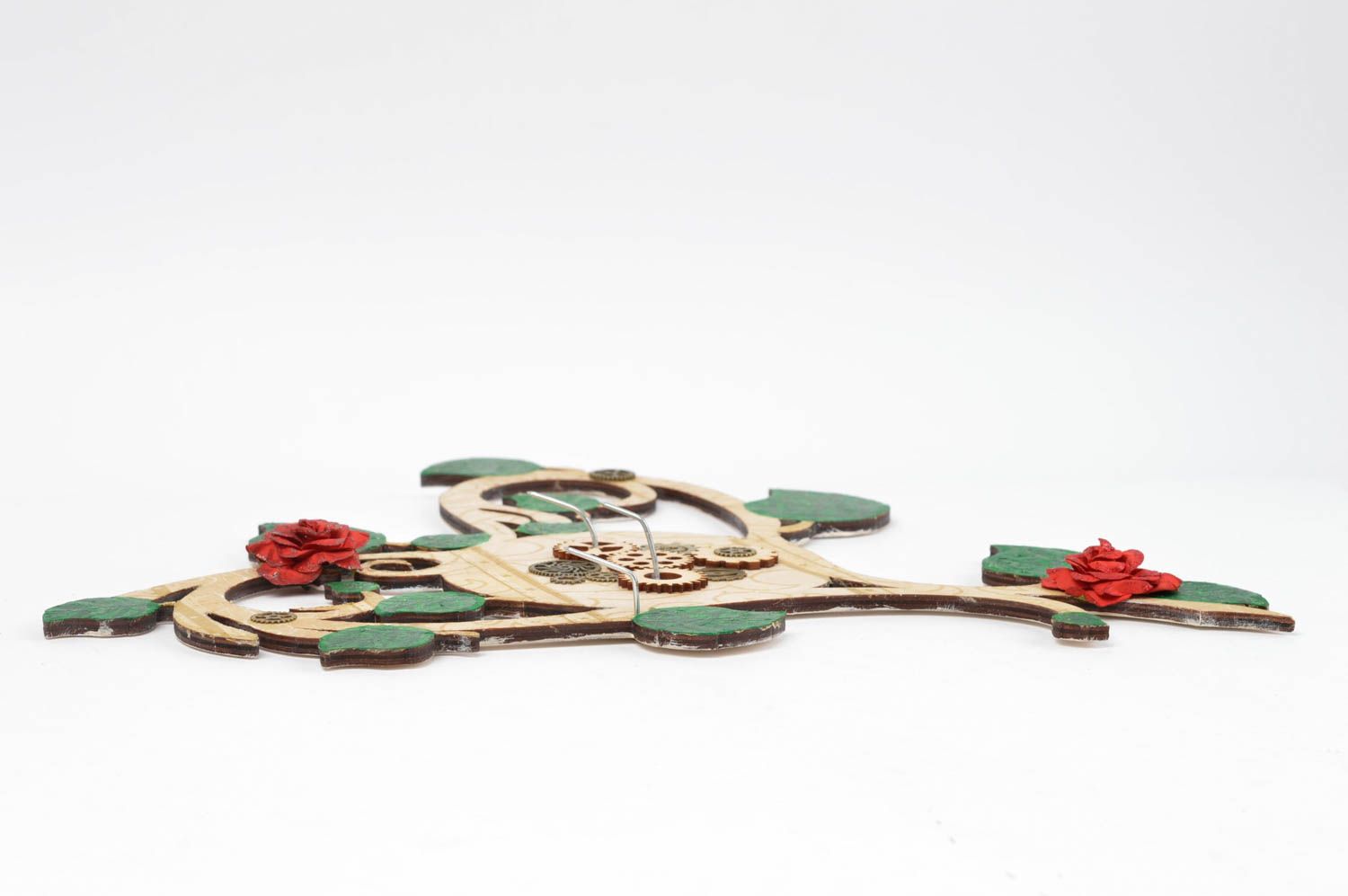 Handmade Schlüsselbrett aus Holz Hakenleiste für Schlüssel schöne Wandhaken foto 2