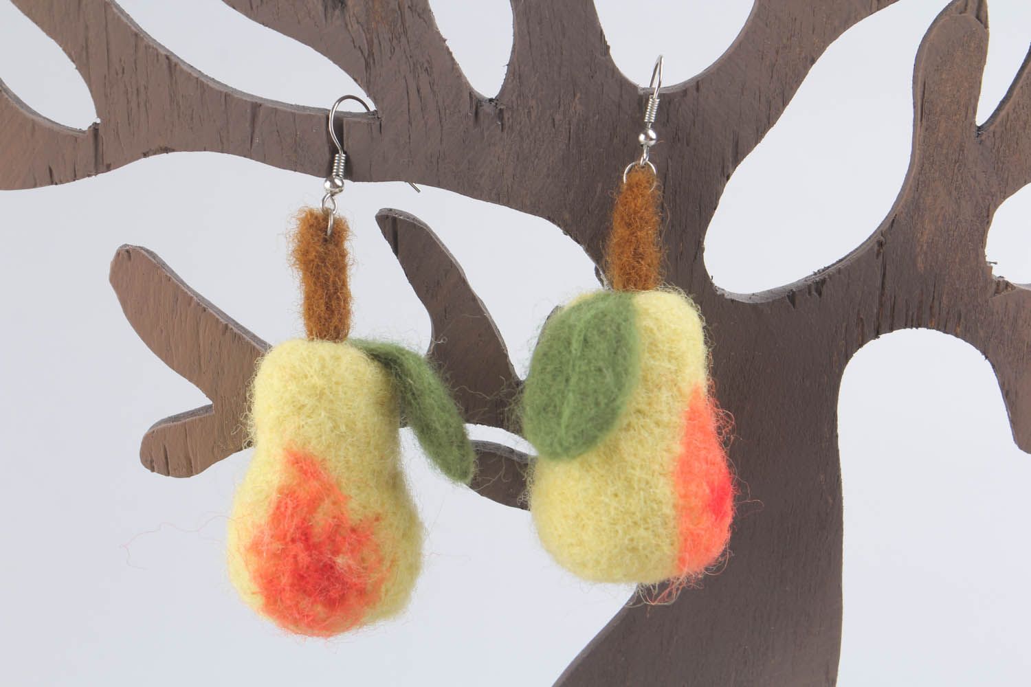 Ohrringe aus Wolle Birnen  foto 5