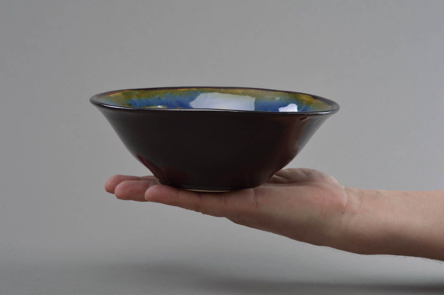 Joli bol porcelaine avec peinture fait main vaisselle insolite multicolore photo 4