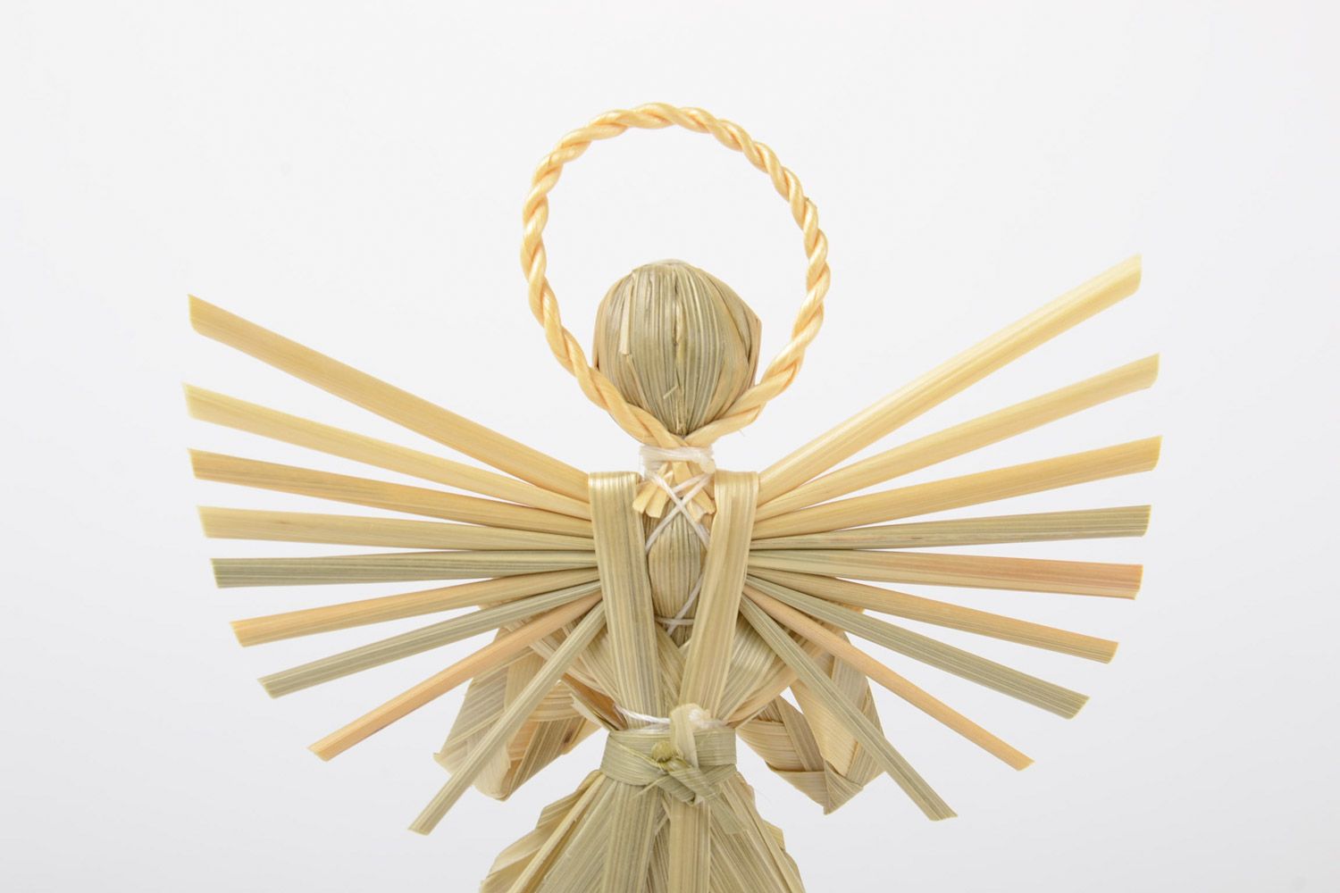 Suspension décorative Ange gardien figurine en paille originale faite main photo 3