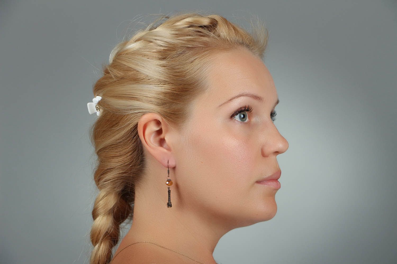 Boucles d'oreilles en métal avec perles de cristal photo 4