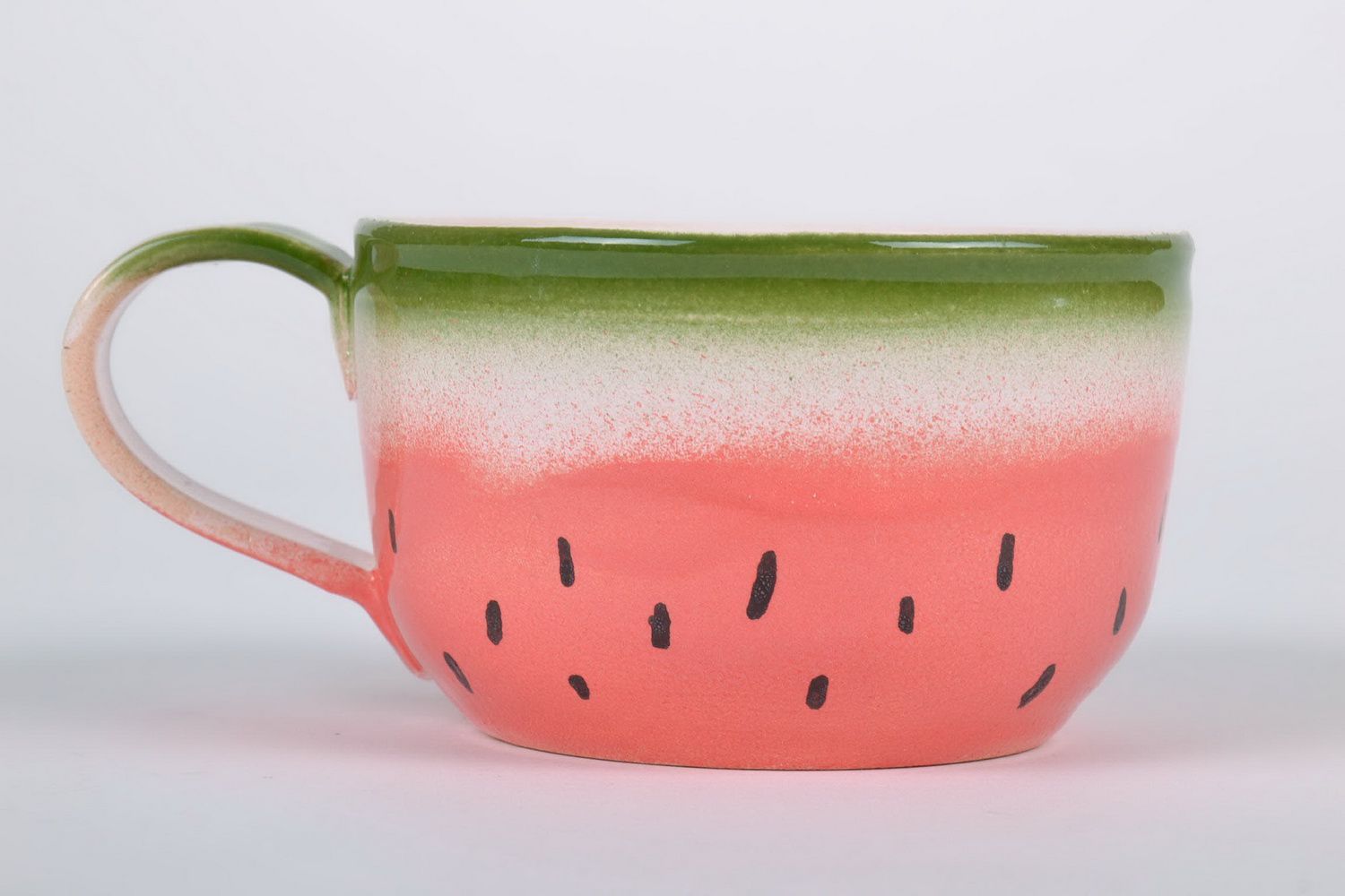 Glazed 5 oz tea cup in watermelon pattern  photo 4