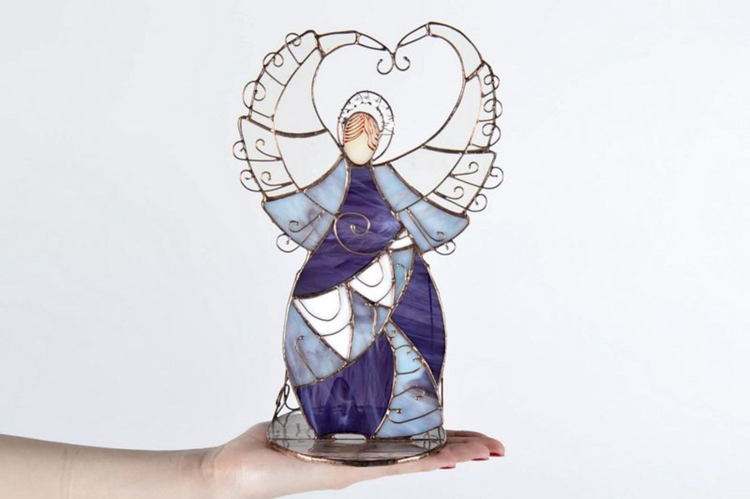 Stained glass statuette Christmas angel photo 3