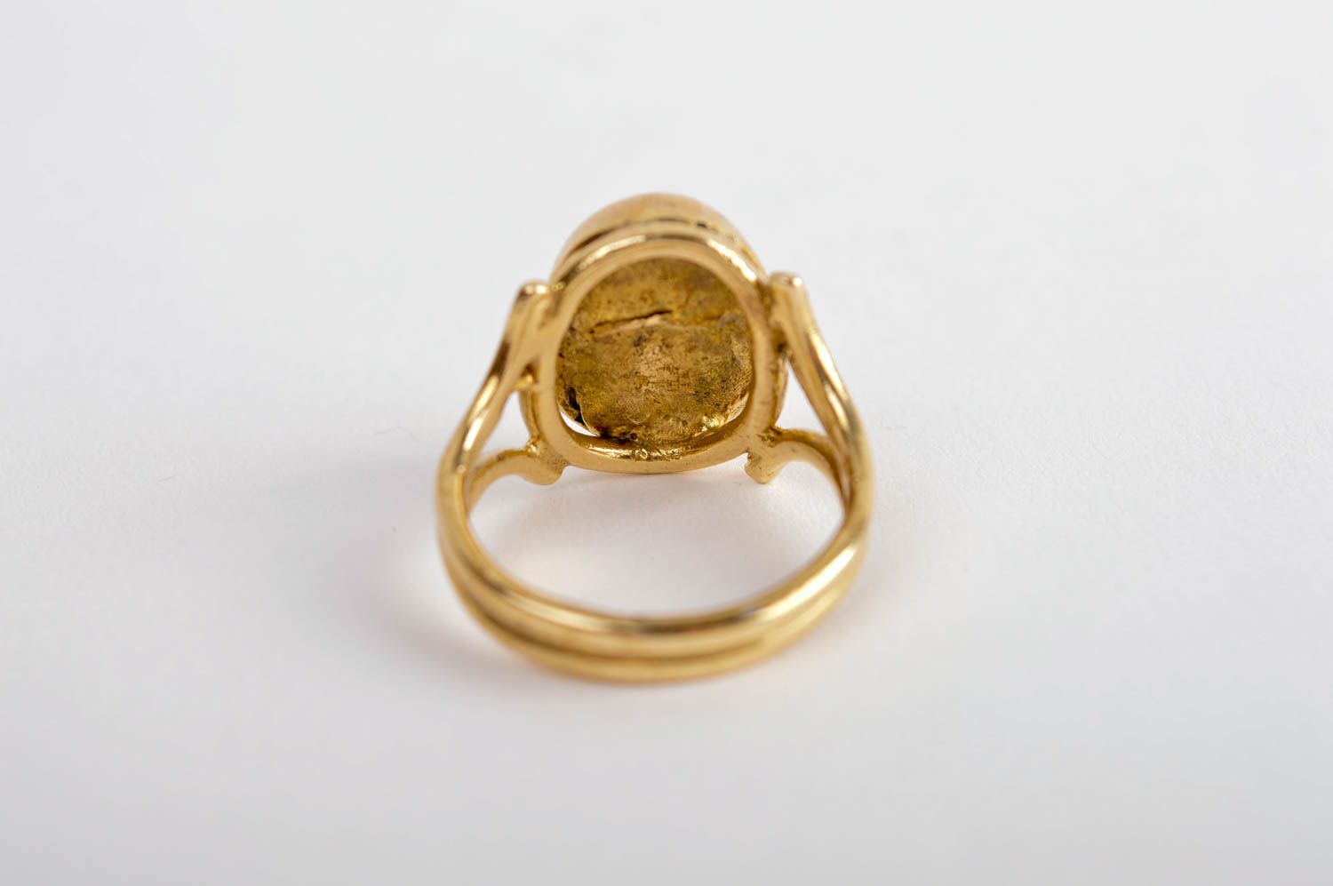 Ring Schmuck handmade Ring Damen Designer Accessoires Geschenk Ideen Goldfarbe foto 4