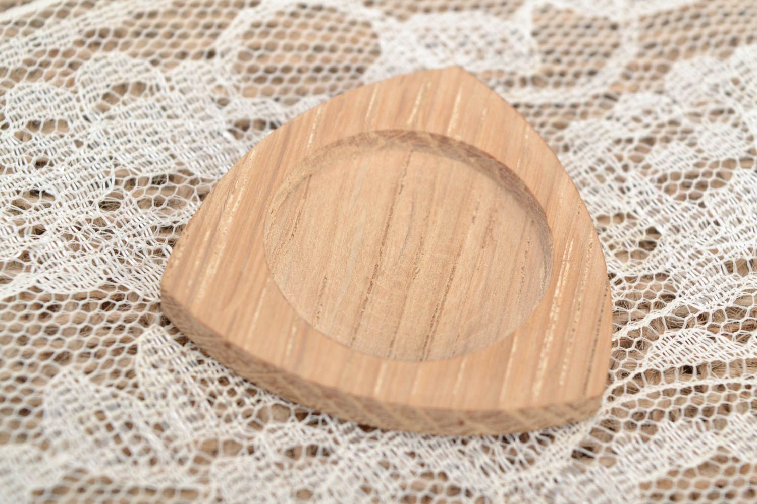 Unusual design handmade natural wood blank brooch DIY jewelry making photo 4