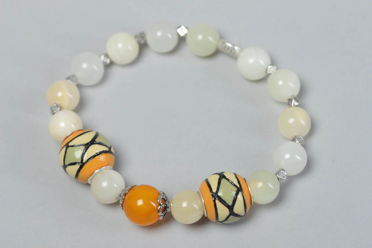 Handmade thin bracelet accessory with natural stone female stylish jewelry photo 2