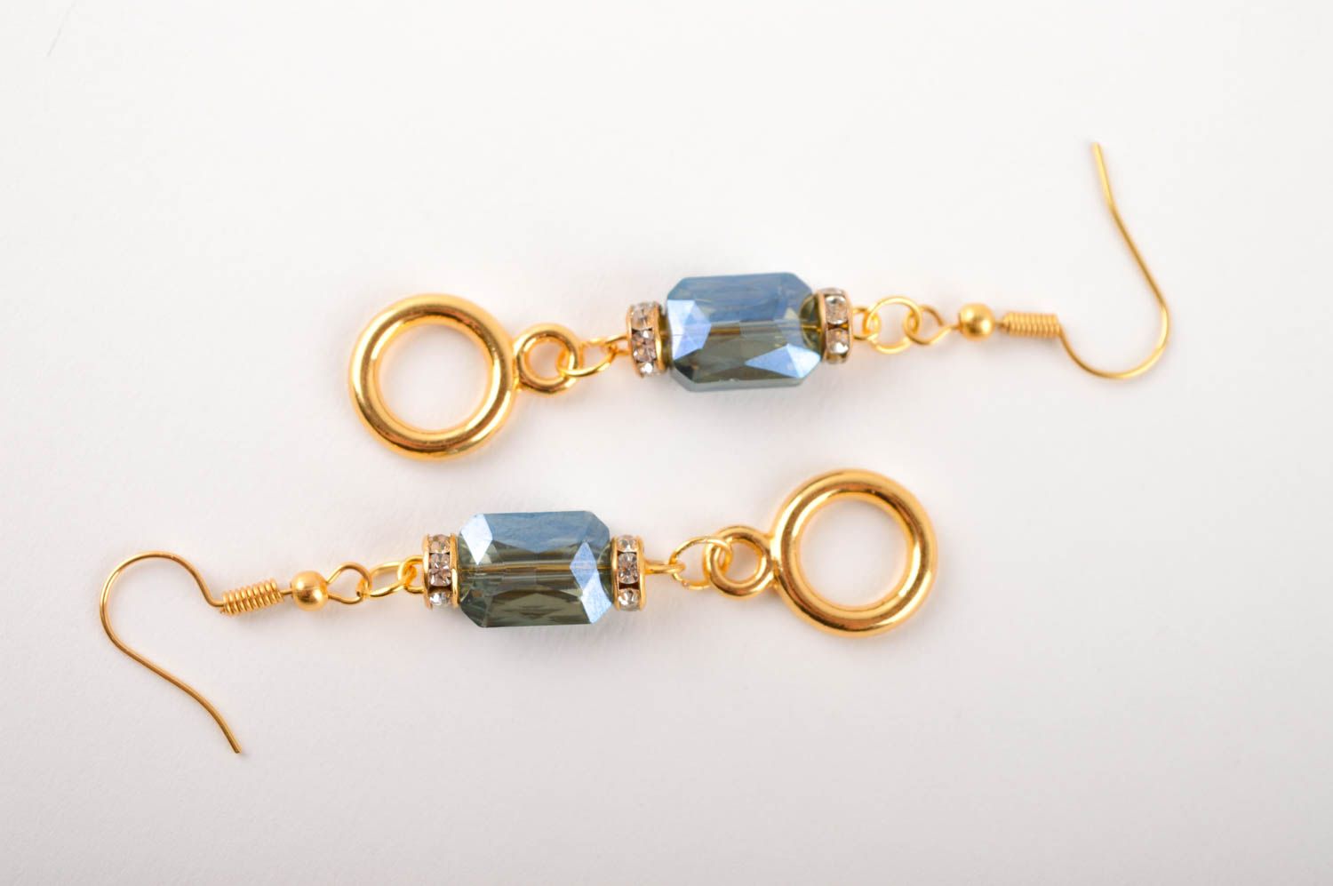 Handmade lange Ohrringe in Blau Schmuck Ohrringe Accessoire für Frauen foto 5
