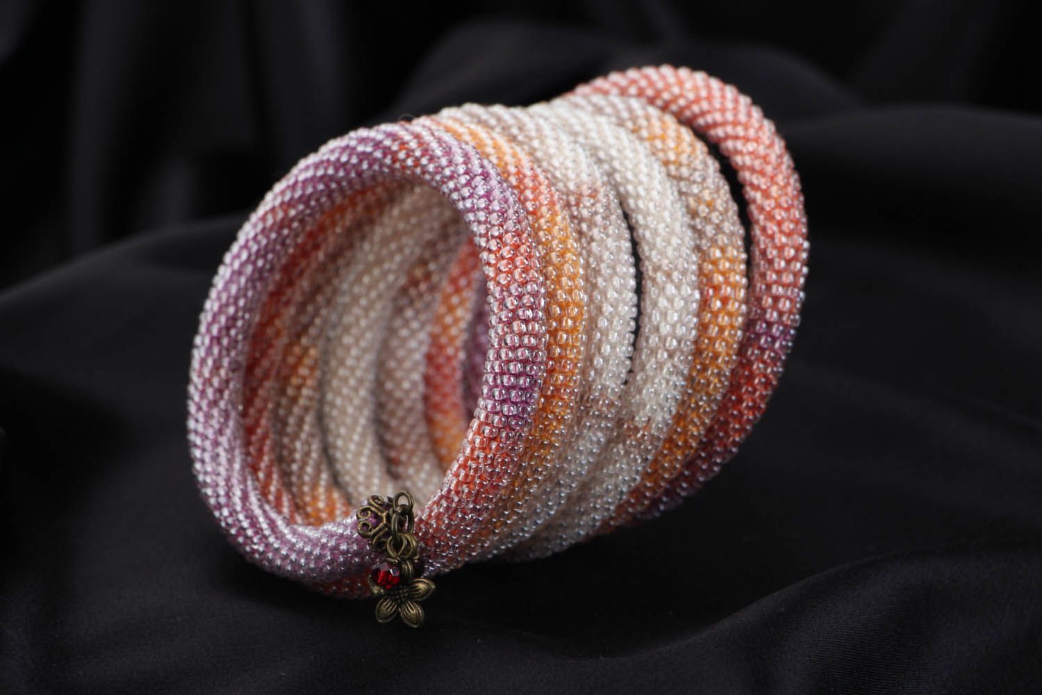 Bracelete exclusivo de miçangas japonesas Espiral colorido  foto 2