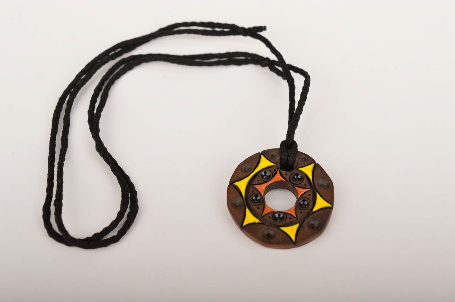 Handmade pendant designer accessory clay pendant for women unusual gift ideas photo 4