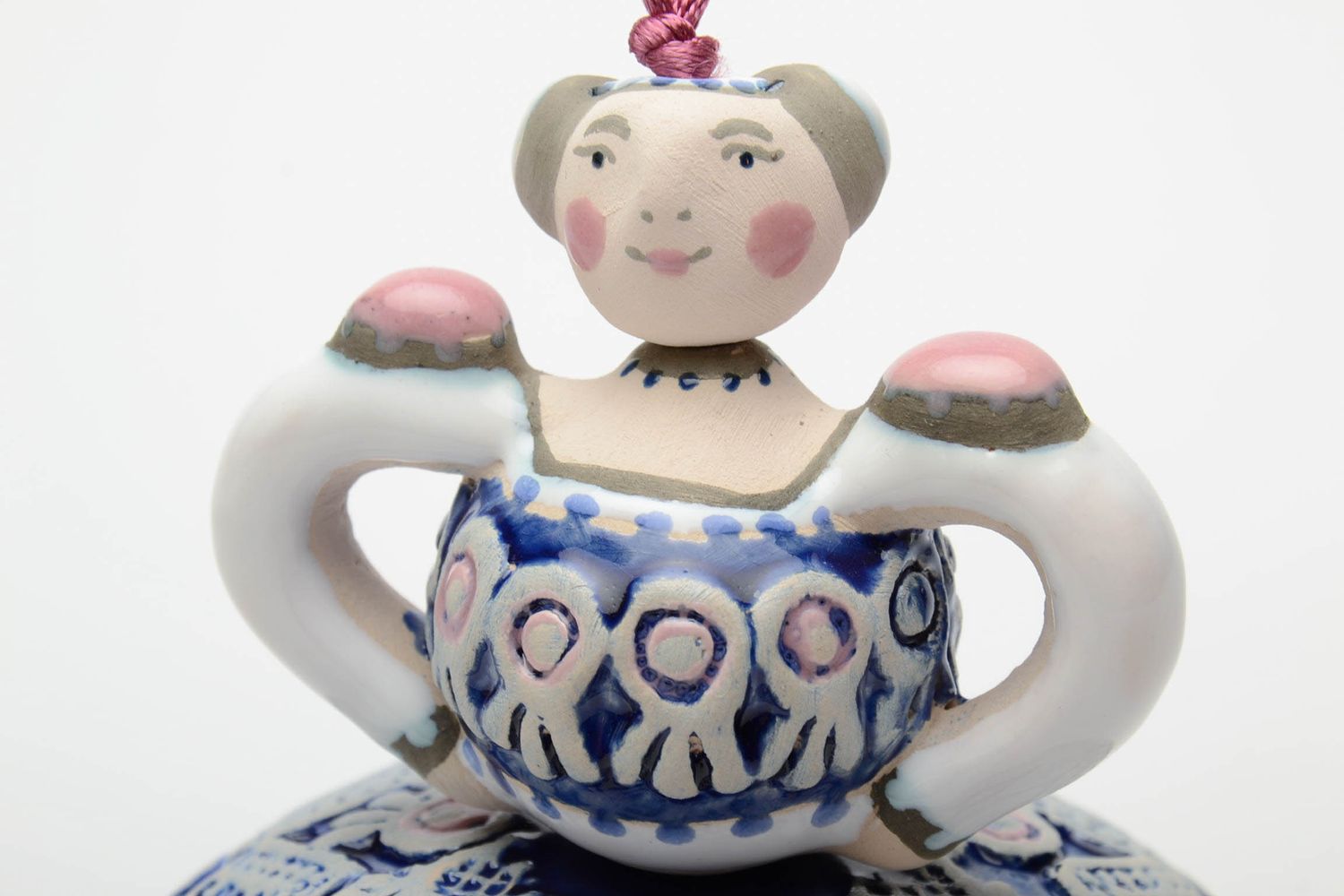 Painted ceramic bell Lady photo 3