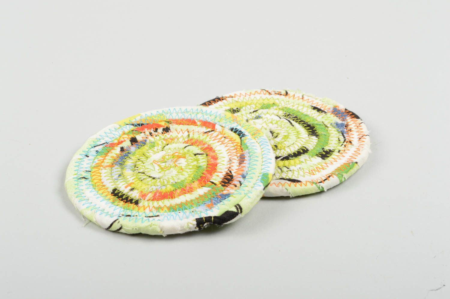 Colorful handmade fabric coaster textile coaster unusual hot pads gift ideas photo 4