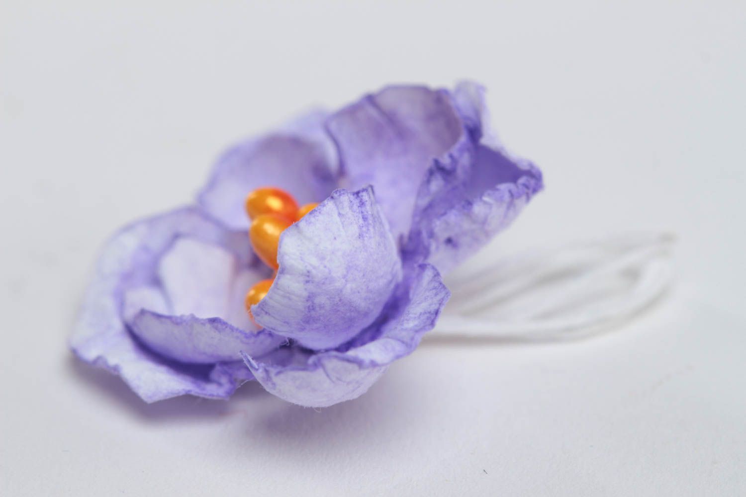 Fleur en papier pour scrapbooking faite main décorative peinte couleur violette photo 2