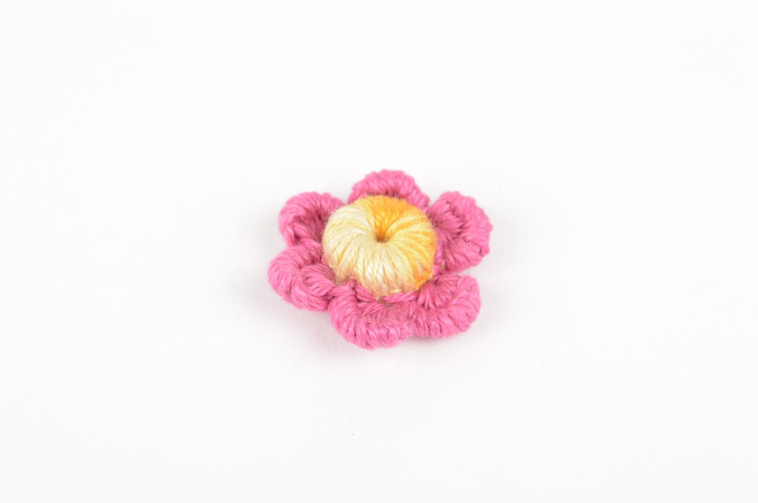 Fleur pour bijoux faite main Fourniture bijoux tricotée rose Loisirs créatifs photo 2