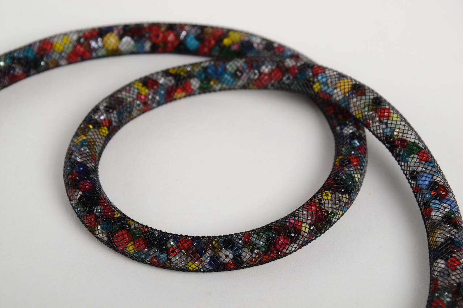 Handgefertigt Collier Halskette Schmuck aus Rocailles Accessoire für Frauen foto 5
