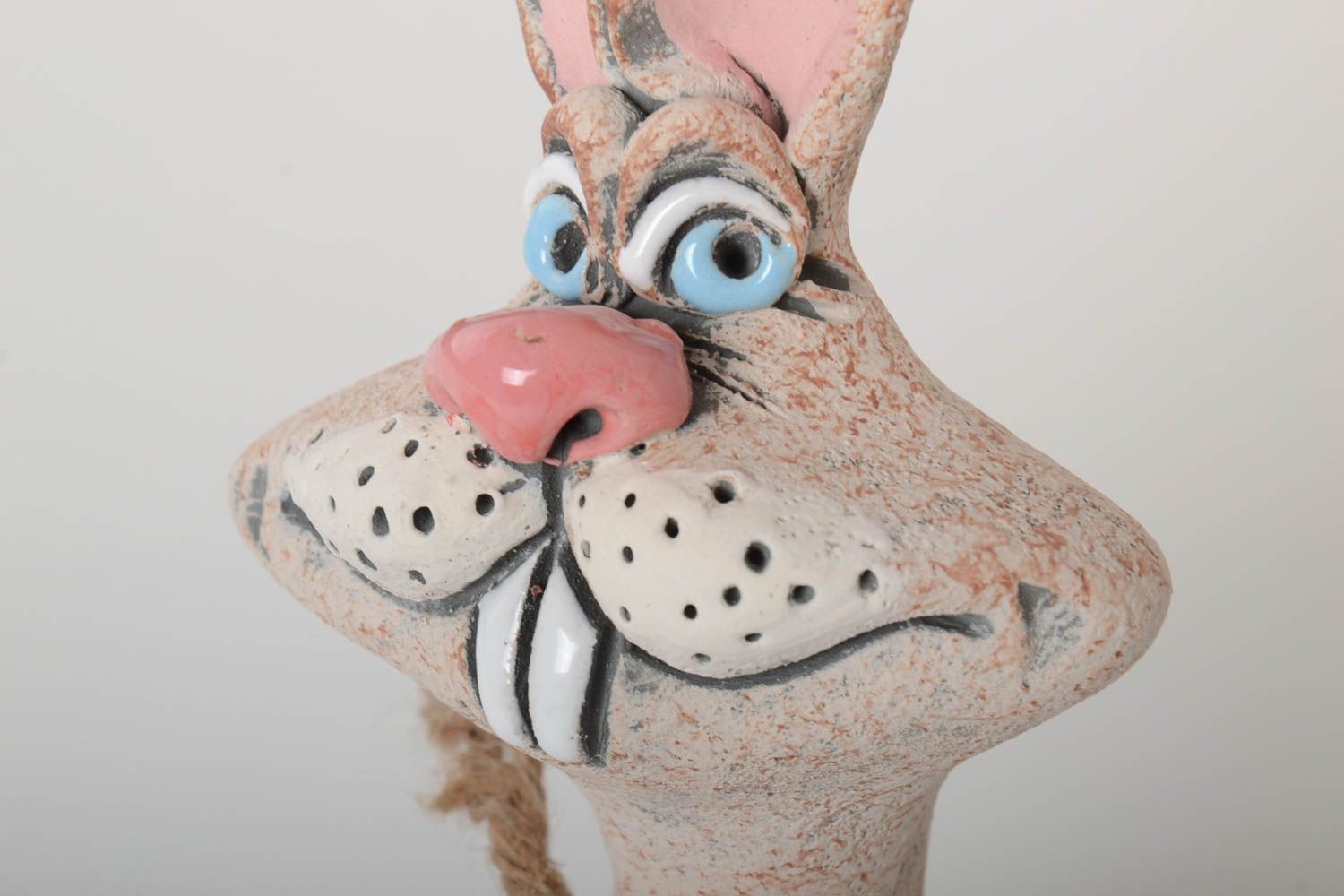 Tirelire lapin Tirelire fait main en terre cuite peinte Cadeau pour enfant photo 3
